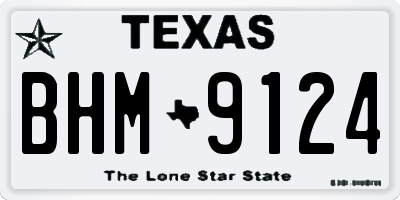 TX license plate BHM9124
