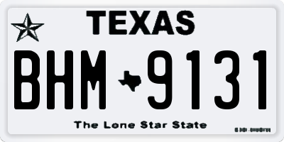 TX license plate BHM9131