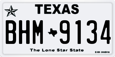 TX license plate BHM9134