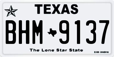 TX license plate BHM9137