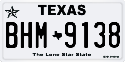 TX license plate BHM9138