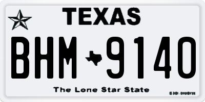 TX license plate BHM9140
