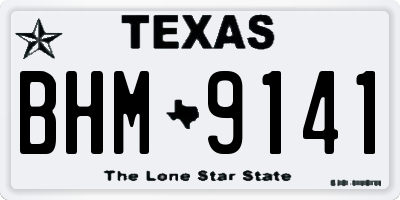 TX license plate BHM9141