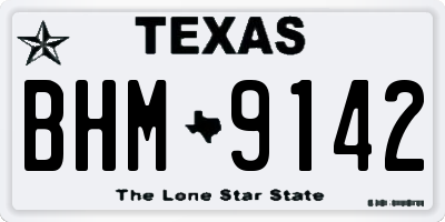 TX license plate BHM9142
