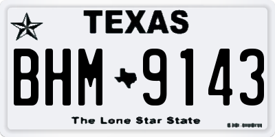 TX license plate BHM9143