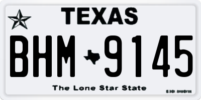 TX license plate BHM9145