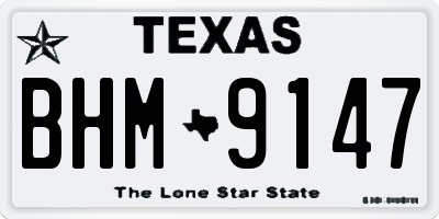 TX license plate BHM9147