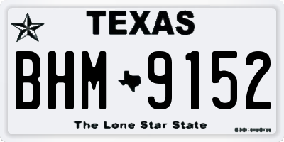 TX license plate BHM9152