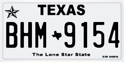 TX license plate BHM9154