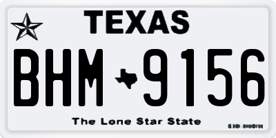 TX license plate BHM9156