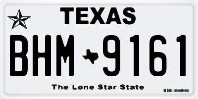 TX license plate BHM9161