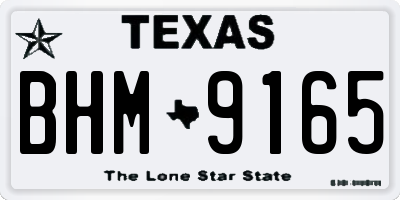 TX license plate BHM9165