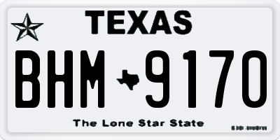 TX license plate BHM9170