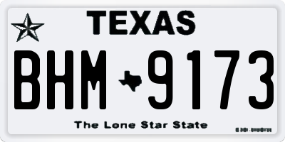 TX license plate BHM9173