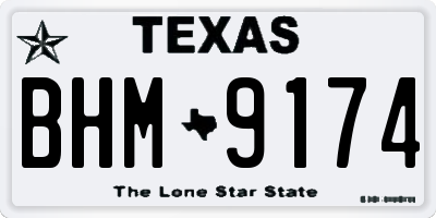 TX license plate BHM9174
