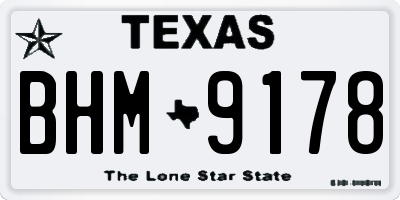 TX license plate BHM9178