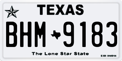 TX license plate BHM9183