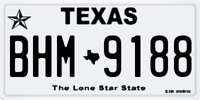 TX license plate BHM9188
