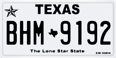 TX license plate BHM9192