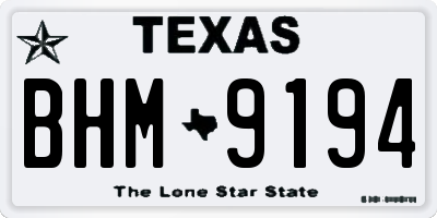 TX license plate BHM9194