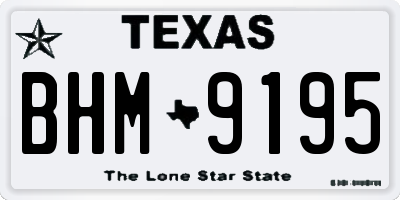 TX license plate BHM9195