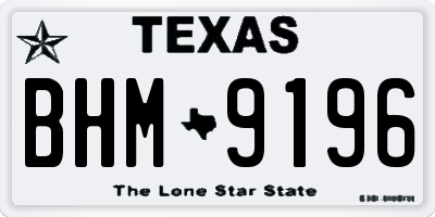 TX license plate BHM9196