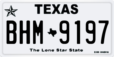 TX license plate BHM9197