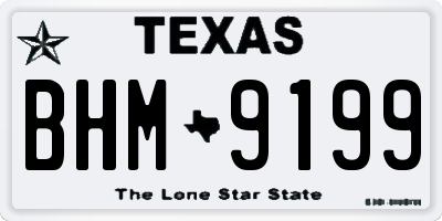 TX license plate BHM9199