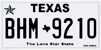 TX license plate BHM9210