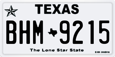 TX license plate BHM9215