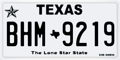 TX license plate BHM9219