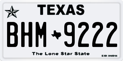 TX license plate BHM9222