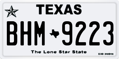 TX license plate BHM9223