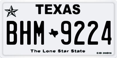 TX license plate BHM9224