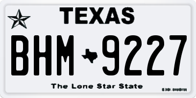 TX license plate BHM9227