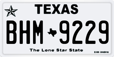 TX license plate BHM9229