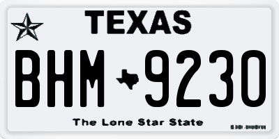 TX license plate BHM9230