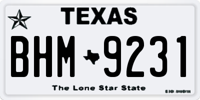 TX license plate BHM9231