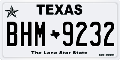 TX license plate BHM9232