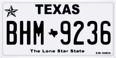 TX license plate BHM9236