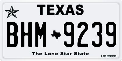 TX license plate BHM9239