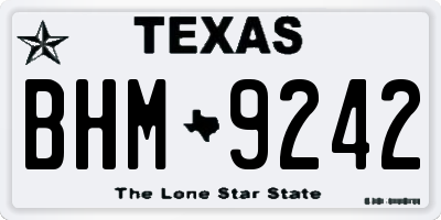 TX license plate BHM9242
