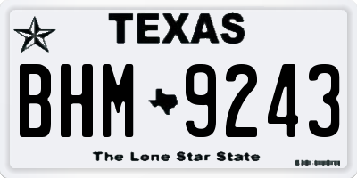 TX license plate BHM9243