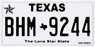 TX license plate BHM9244