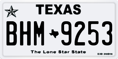 TX license plate BHM9253