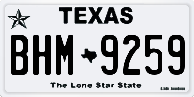 TX license plate BHM9259