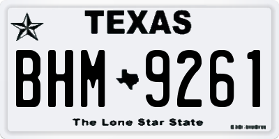 TX license plate BHM9261