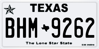 TX license plate BHM9262