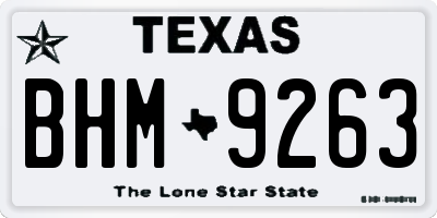 TX license plate BHM9263