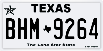 TX license plate BHM9264